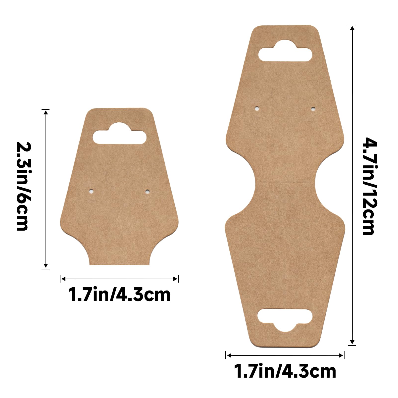 joycraft 100Pcs Bracelet Display Cards, 4.7x1.7Inch Self-Adhesive Necklace Display Cards, Earring Paper Holder Tags, Brown Jewelry Packaging Tags for Earring Bracelets Jewelry Scrunchies Keychain