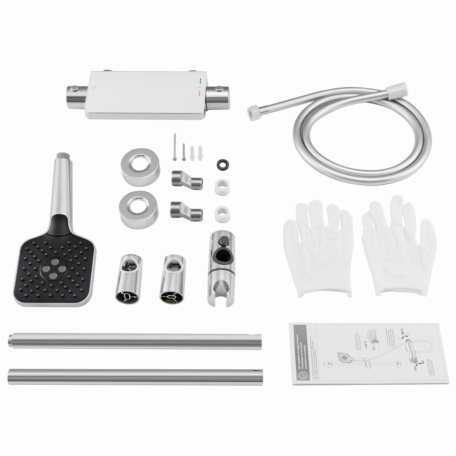 Douche met glijstang in RVS316 van Sento Stainless - Diverse keuzes Douche met glijstang in RVS316 van Sento Stainless - Diverse keuzes
