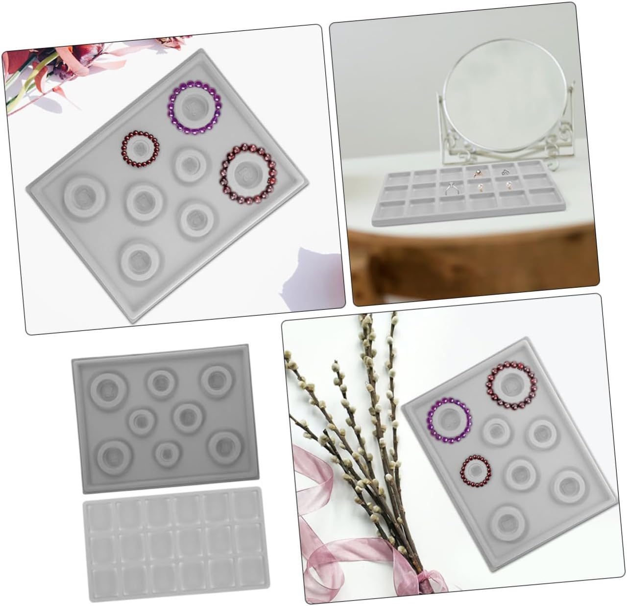 2pcs Diy Jewelry Beading Trays Bead Boards for Jewelry Making Bead Mat Tray