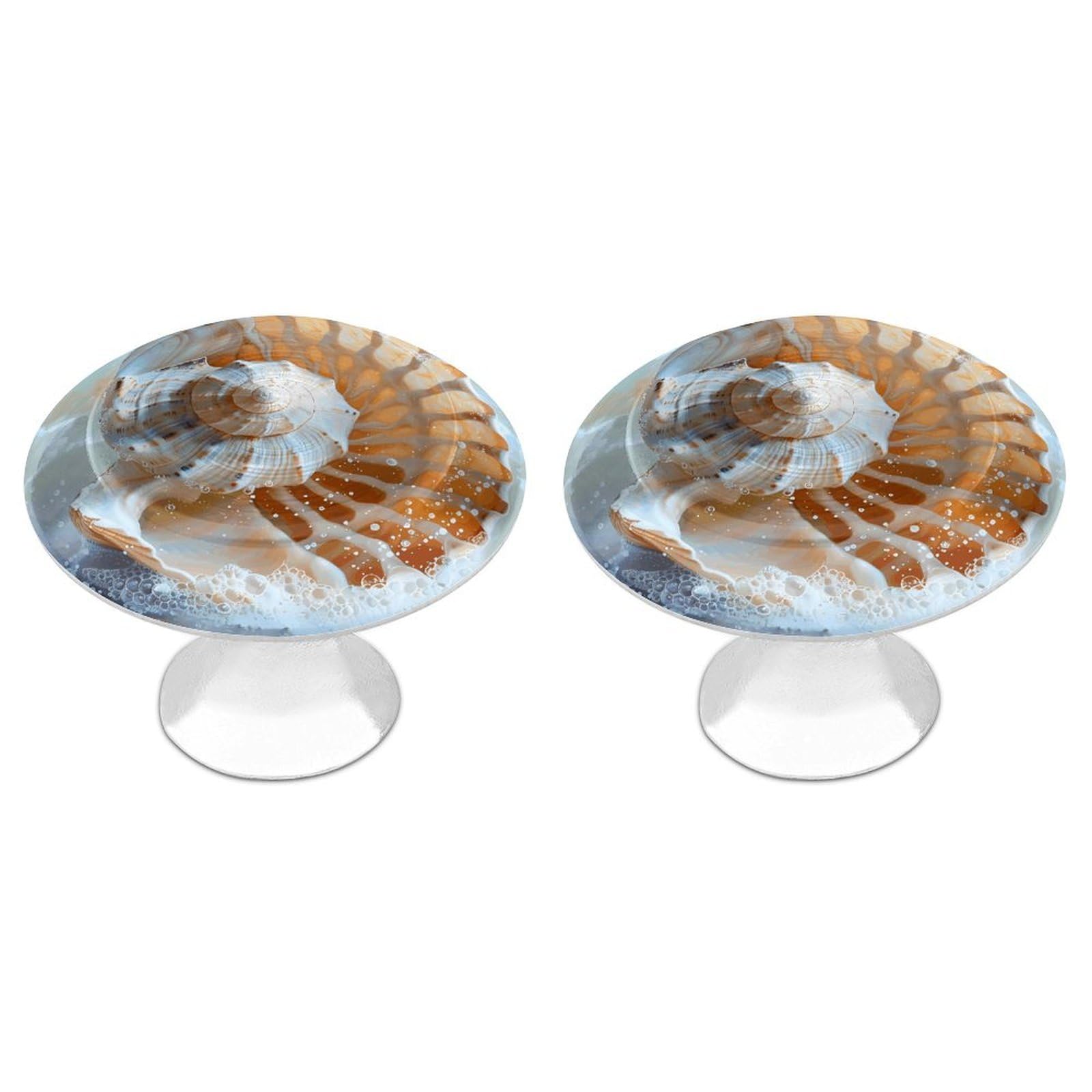 Btcowzrv Style Ocean Seashell 2 Pack Cabinet Knobs Drawer Pulls