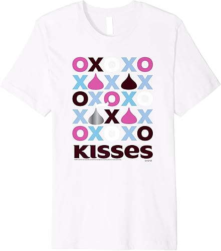 Hershey's Camiseta prémium Kisses XOXO Design, Blanco, S