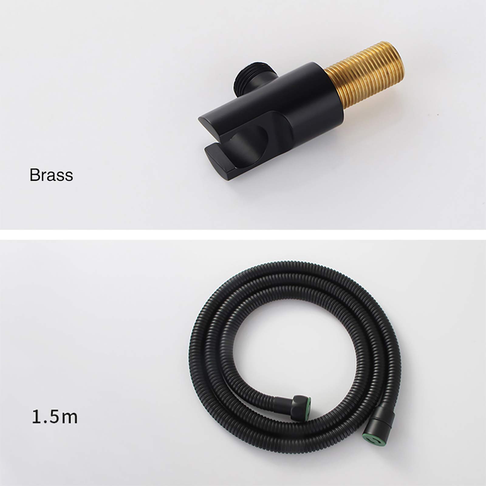 Spruzzatore portatile per bidet per WC con acqua fredda e calda, set di spruzzatori per pannolini da bagno nero opaco in ottone a parete per WC bidet kit per il bagno degli animali domestici