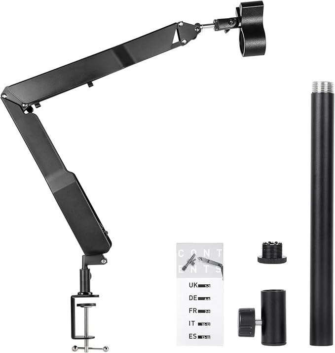 Microphone Stand, Adjustable Boom Scissors Arm Microphone