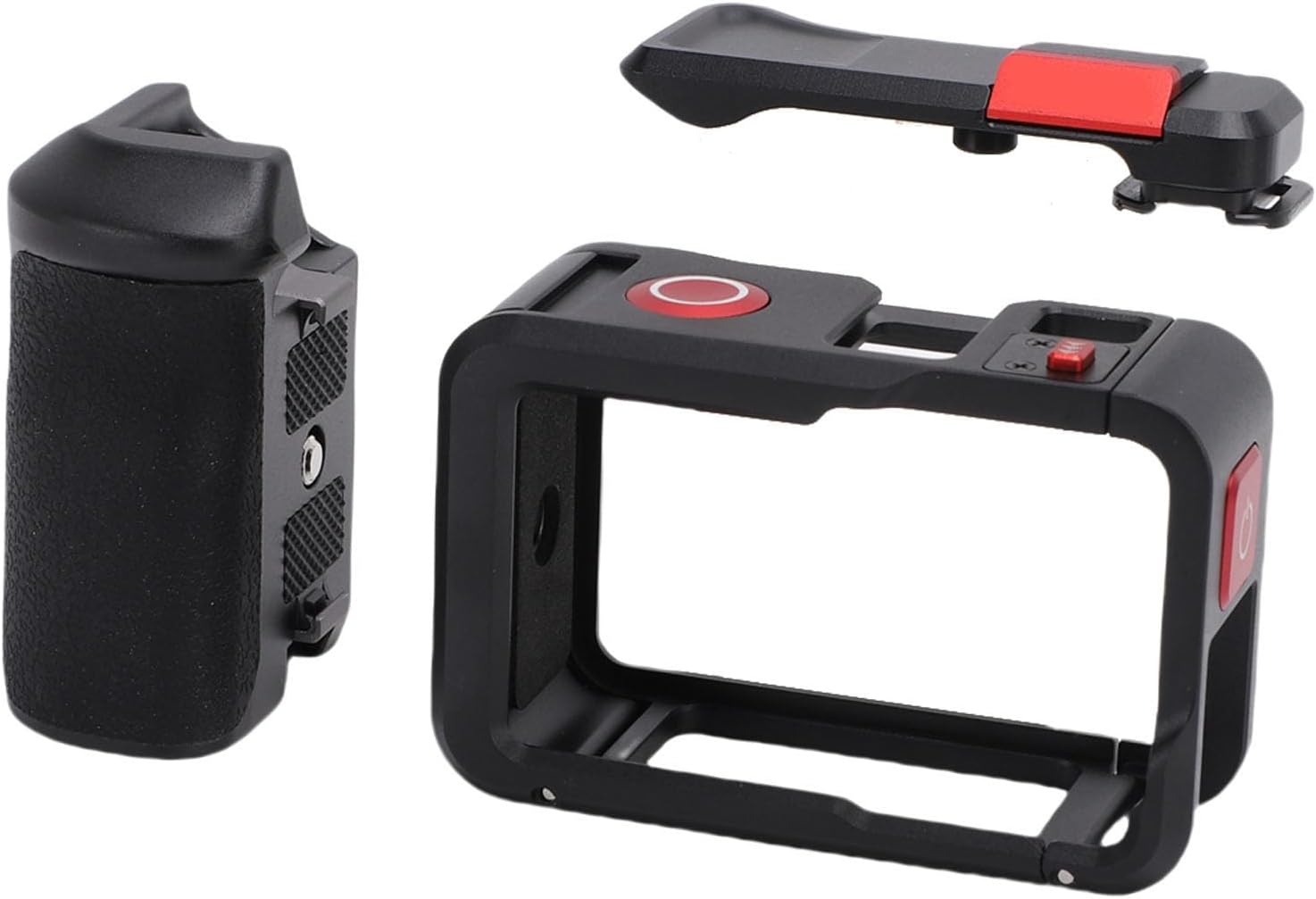 Camera Street Grip Kit, Aluminum Alloy Impact Proof Shock Proof Anti Fall Camera Grip Holder Set, Handle Holder Set with Cold Shoe Mount for Action 4 3 5 PRO