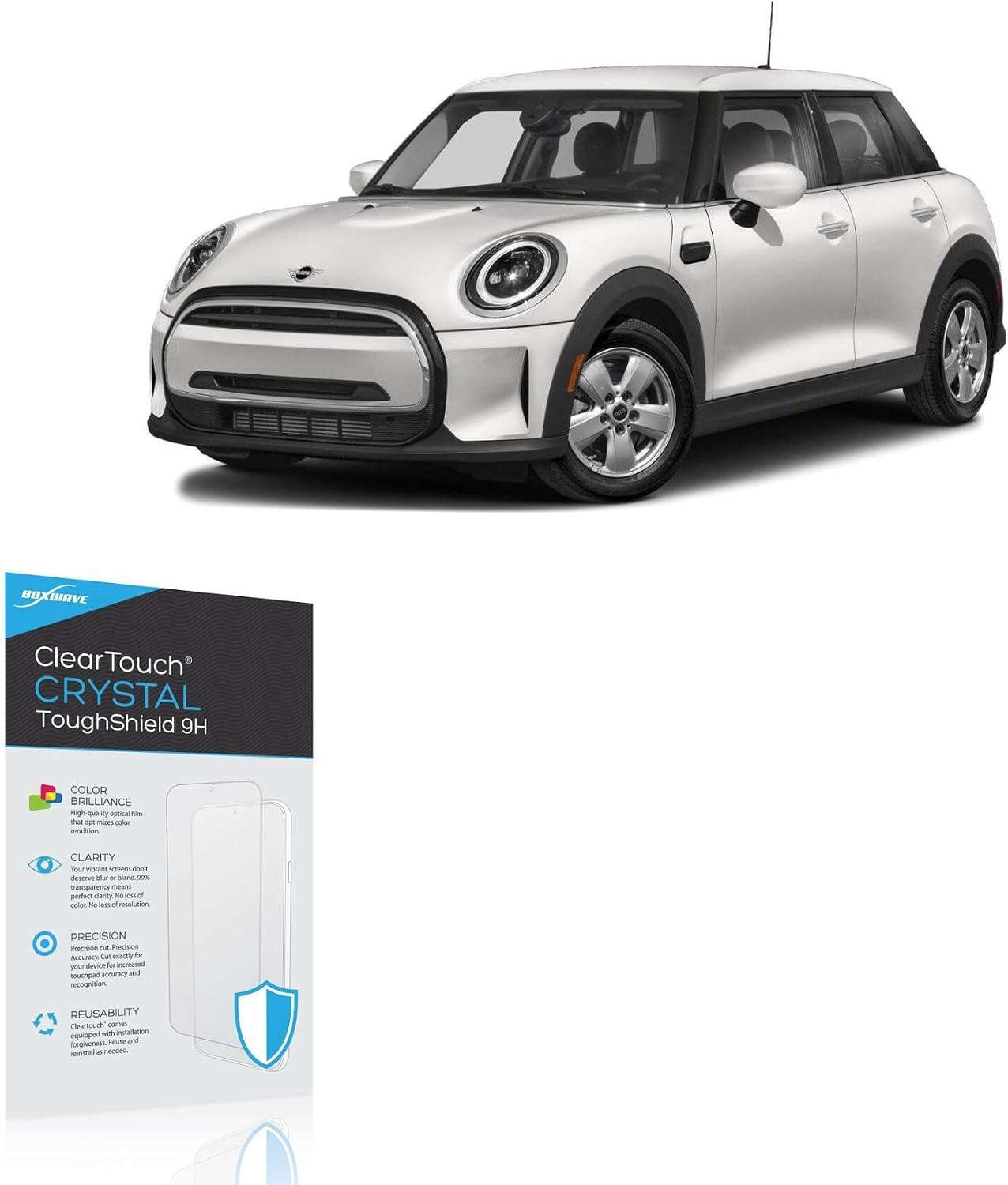 BoxWave Screen Protector Compatible with Mini 2024 Hardtop 4 Door Display (8.8 in) - ClearTouch Crystal ToughShield 9H (2-Pack), Clear 9H Tough Flexible Film Screen Protector