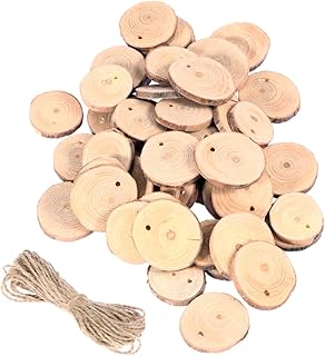 Wood Slices 50pcs Log Wood Discs DIY Wood Slices Manual CD Wood Discs
