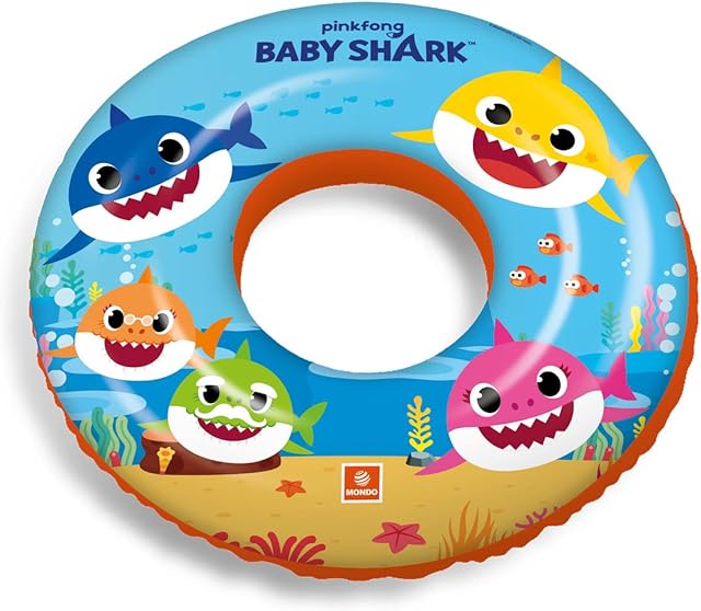 Mondo 16889 Pinkfong Baby Shark Toys Inflatable Donut-Life Swimming Ring-Ideal for Boys/Girls for Pool/Sea-16889, Multicolour, 50 cm