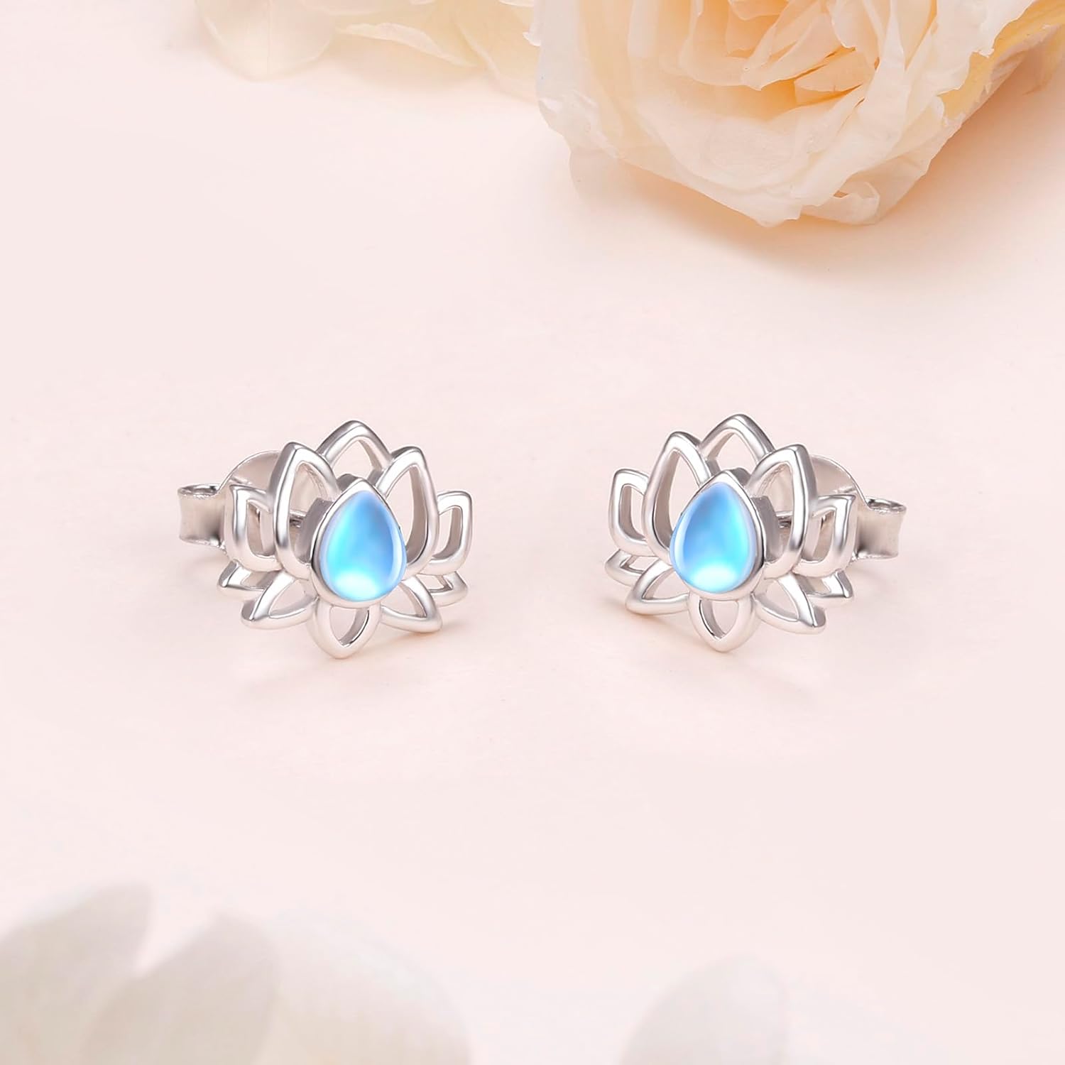 Flower Stud Earrings for Women S925 Sterling Silver Floral Earrings Studs Jewelry Birthday Gift