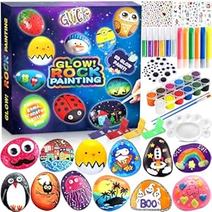 GUHAOOL Nachtleuchtendes Steine Bemalen Bastelsets Malset
