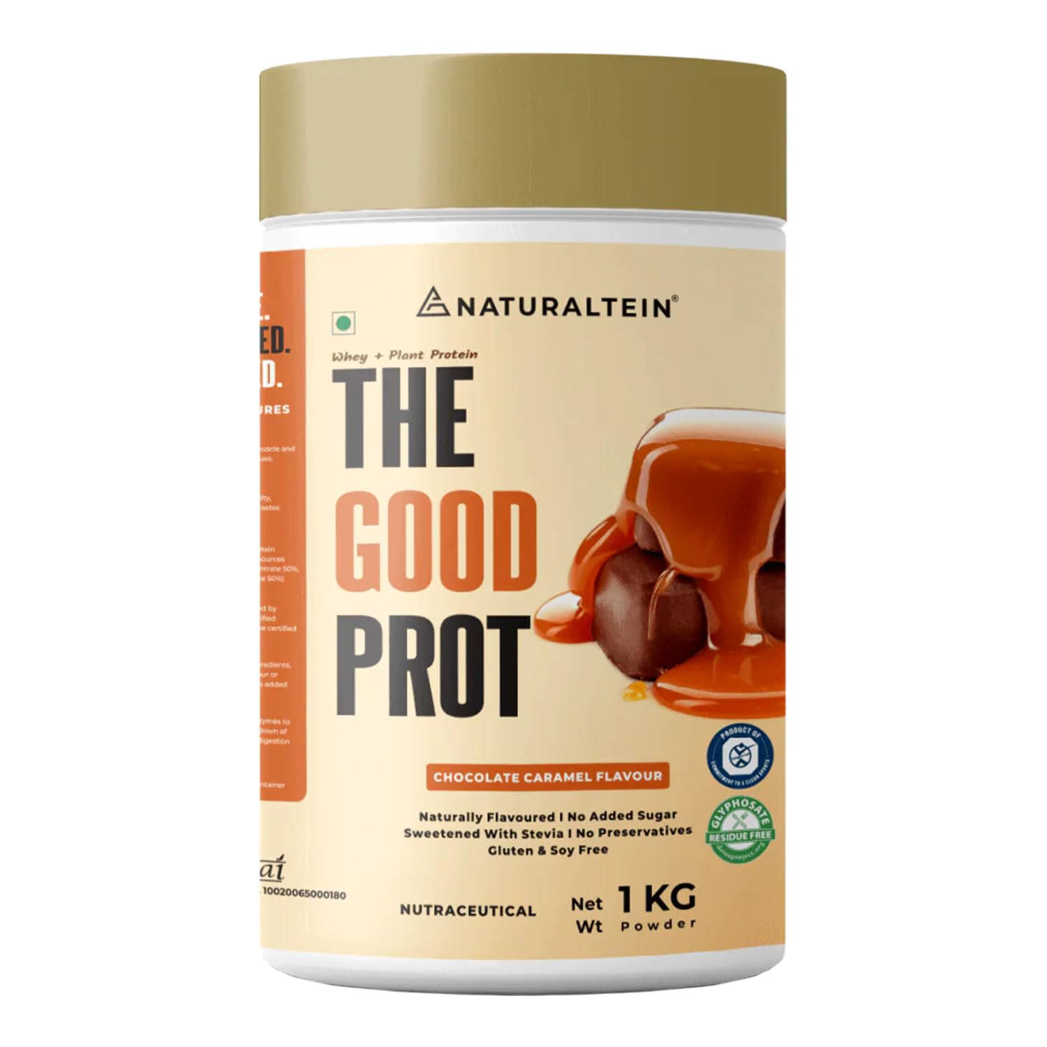 NATURALTEIN – The Good Prot Protein, (Naturally flavored, Non GMO, No Artificial Sweeteners, Banned Substances Free) (Chocolate Caramel)…