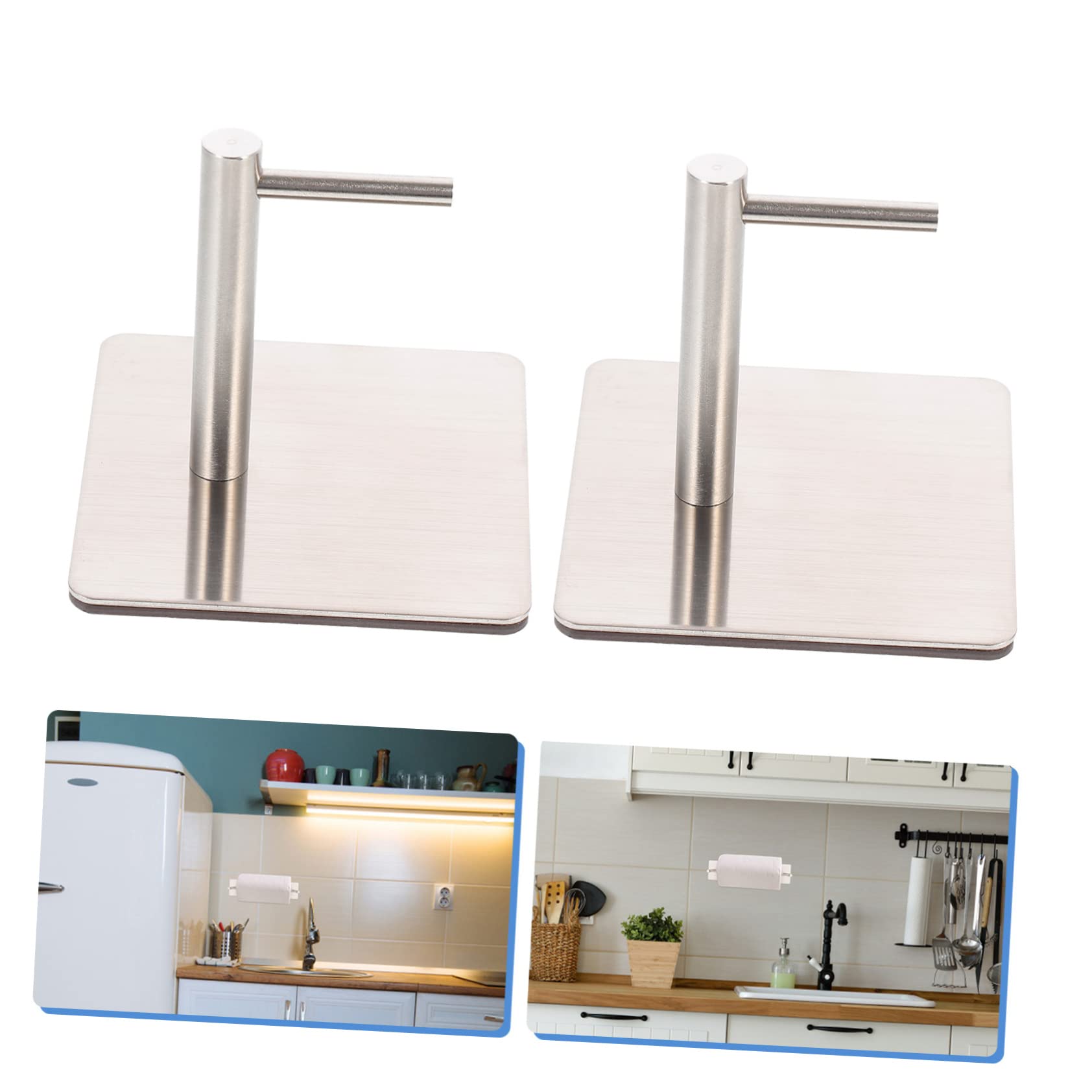 Cabilock 2 Pares Magnéticos Inoxidable Colgadores Sin Perforación Perfectos Refrigerador Oficina y Hogar Capacidad de Carga Organizador de Espacio