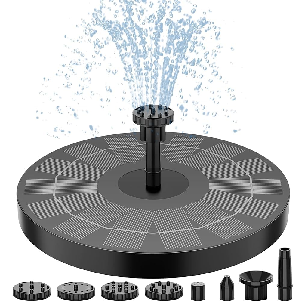 Verilux® Solar Fountain Pump Outdoor Solar Water Fountain Pump with 6 Nozzles Max 3.3ft Water Column Water Fountain Pump for Garden Solar Water Fountain Pump for Bird Bath, Pond, Pool (B0CWN85JVP) Amazon Price History, Amazon Price Tracker