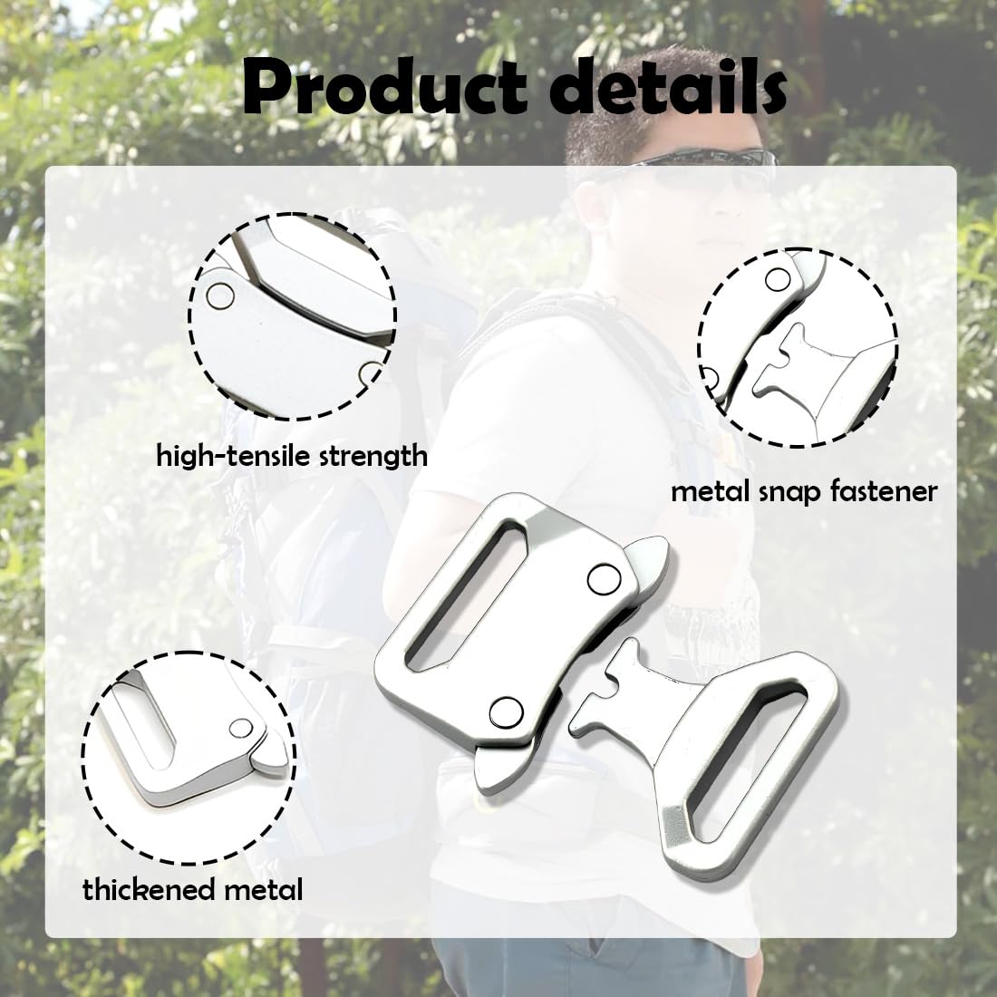 Set di 4 fibbie in paracord, clip per fibbie in paracord in lega di zinco, fibbie per braccialetti in paracord per realizzare accessori artigianali fai da te per braccialetti in paracord.