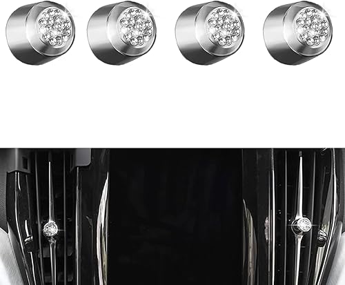 4 piezas de anillos de cubierta brillantes de cristal plateado con diamantes para perillas de interruptor de control de clima de aire acondicionado