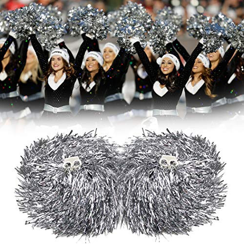 image for hatisan 12 Pack Cheerleading Pom Poms, Cheerleader Pompoms Metallic Fo
