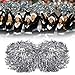 hatisan 12 Pack Cheerleading Pom Poms, Cheerleader Pompoms Metallic Foil Pom Poms for Sports Team Spirit Cheering Party Dance Useful Accessories (6 Colors)