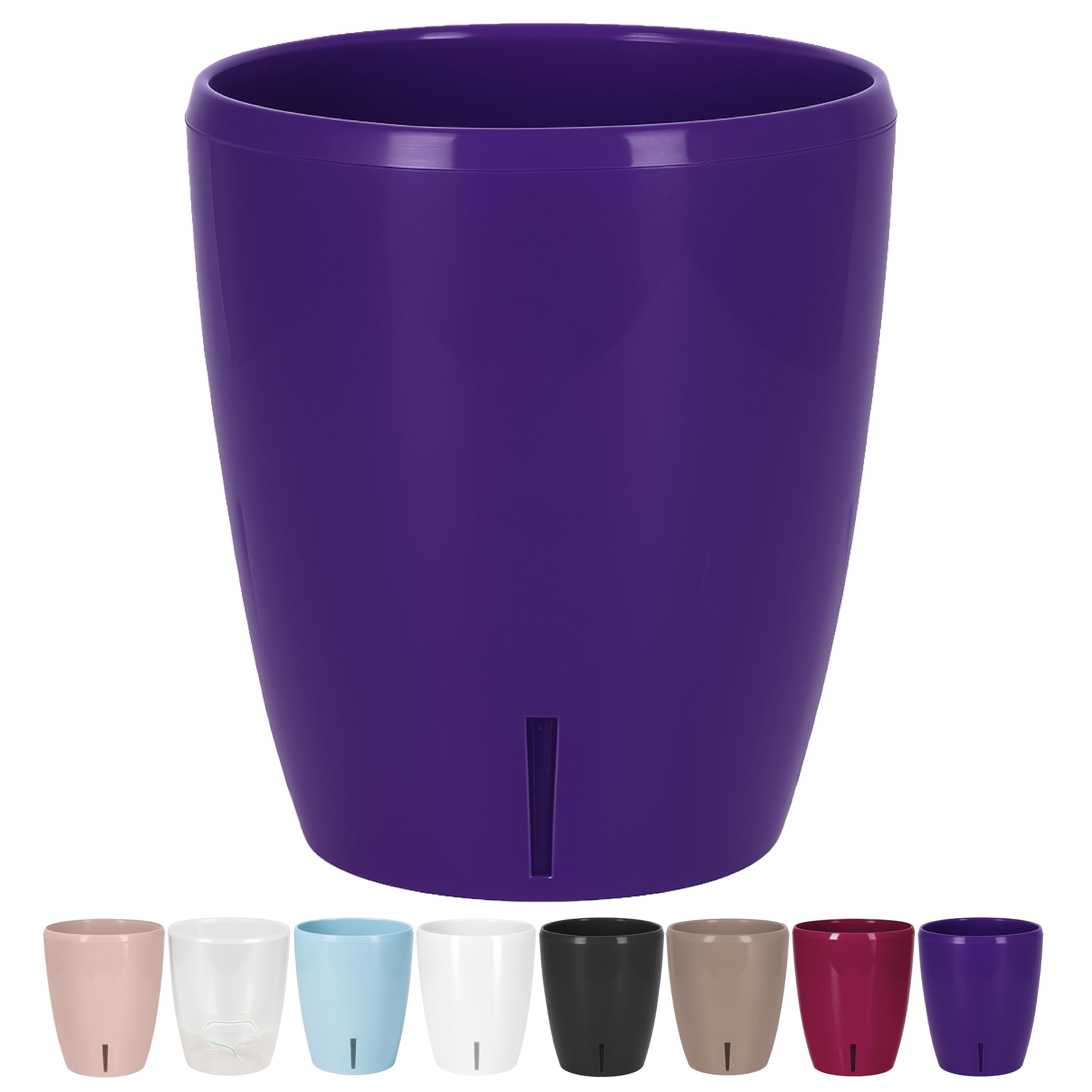 Santino Maceta para Orquídeas Ø 12cm Maceta Autorriego con Sistema de Mecha e Indicador de Nivel de Agua para Interior (Ø 12cm - 1,3L - Transparente) — view 12