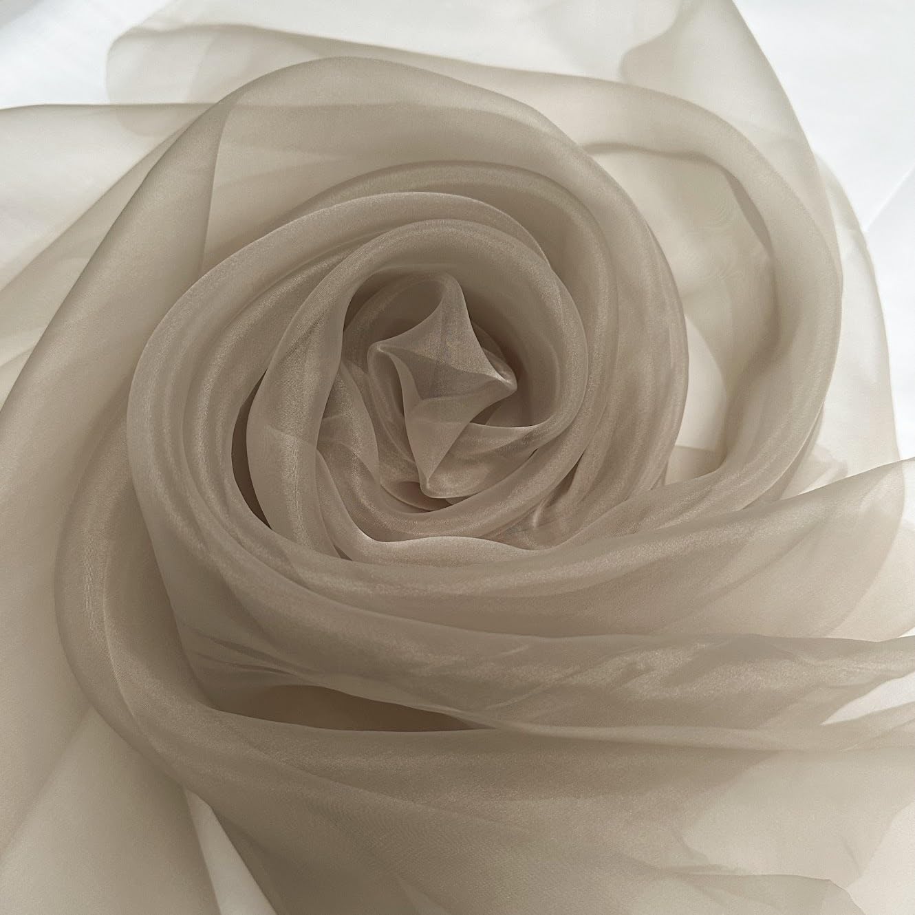 Megachest 70CM Wide Soft Organza Dress Fabric Fancy Costumes Decorations 50 Colors(Taupe Grey,50 Meters)