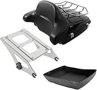 Vista 1 de TCT-MOTORPARTS - Portaequipaje y cajuela negro modificado con respaldo, adecuado para Harley Street Electra Glide Road King 2014-2025