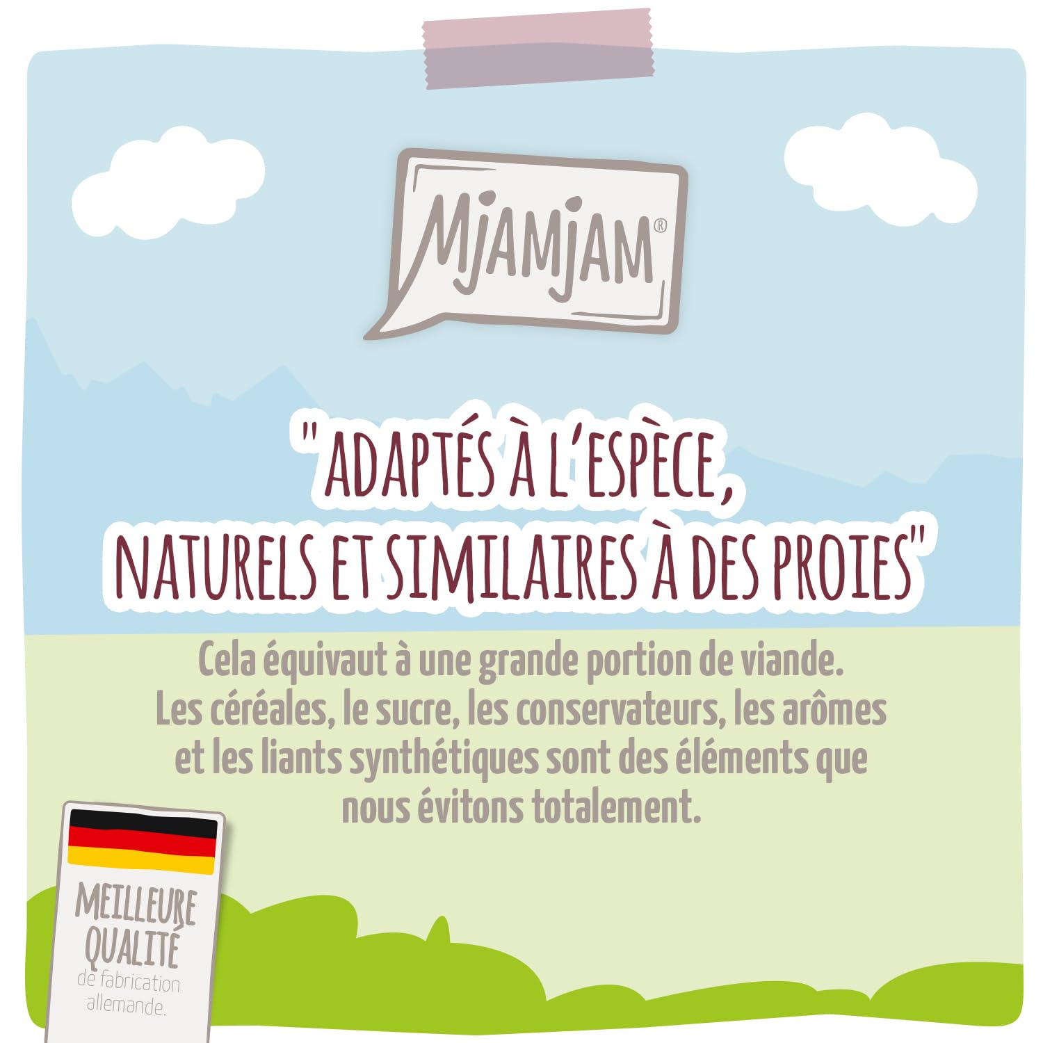 MjAMjAM - nourriture humide premium pour chats - gibier copieux et lapin aux myrtilles fruitées, paquet de 6 (6 x 200 g), sans céréales avec supplément de viande