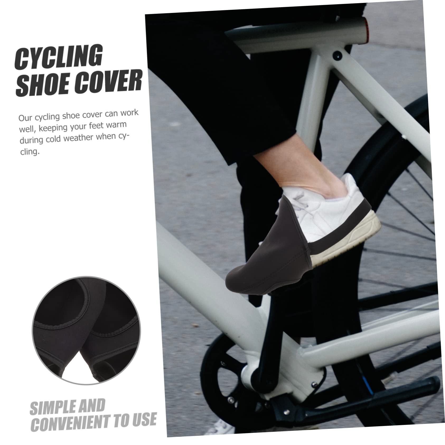 Toyvian Équitation Chaussures De Bowling Couvercle Anti Eclaboussure Plus Chaud Poignée pour Couvre-Chaussures Chaudes Couvre-Chaussures Portables Coupe-Vent Élastique Black