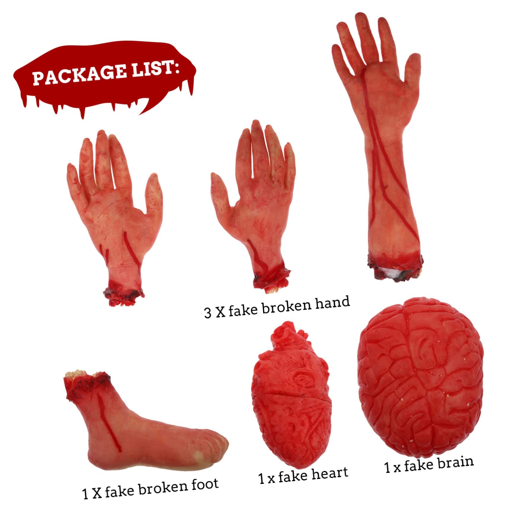 6stücke Teiliges Gruselige Halloween-Requisiten Realistische Abgetrennte Hände Und Füße Für Spukhaus Und Partydekoration Gruselige Accessoires Für Unvergessliche Feiern