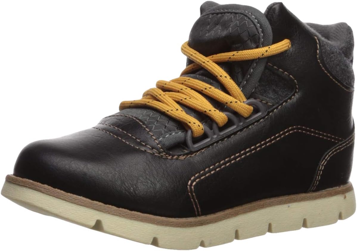 OshKosh B'Gosh Boy's Alder Ankle Boot, Black, 12 M US Little Kid