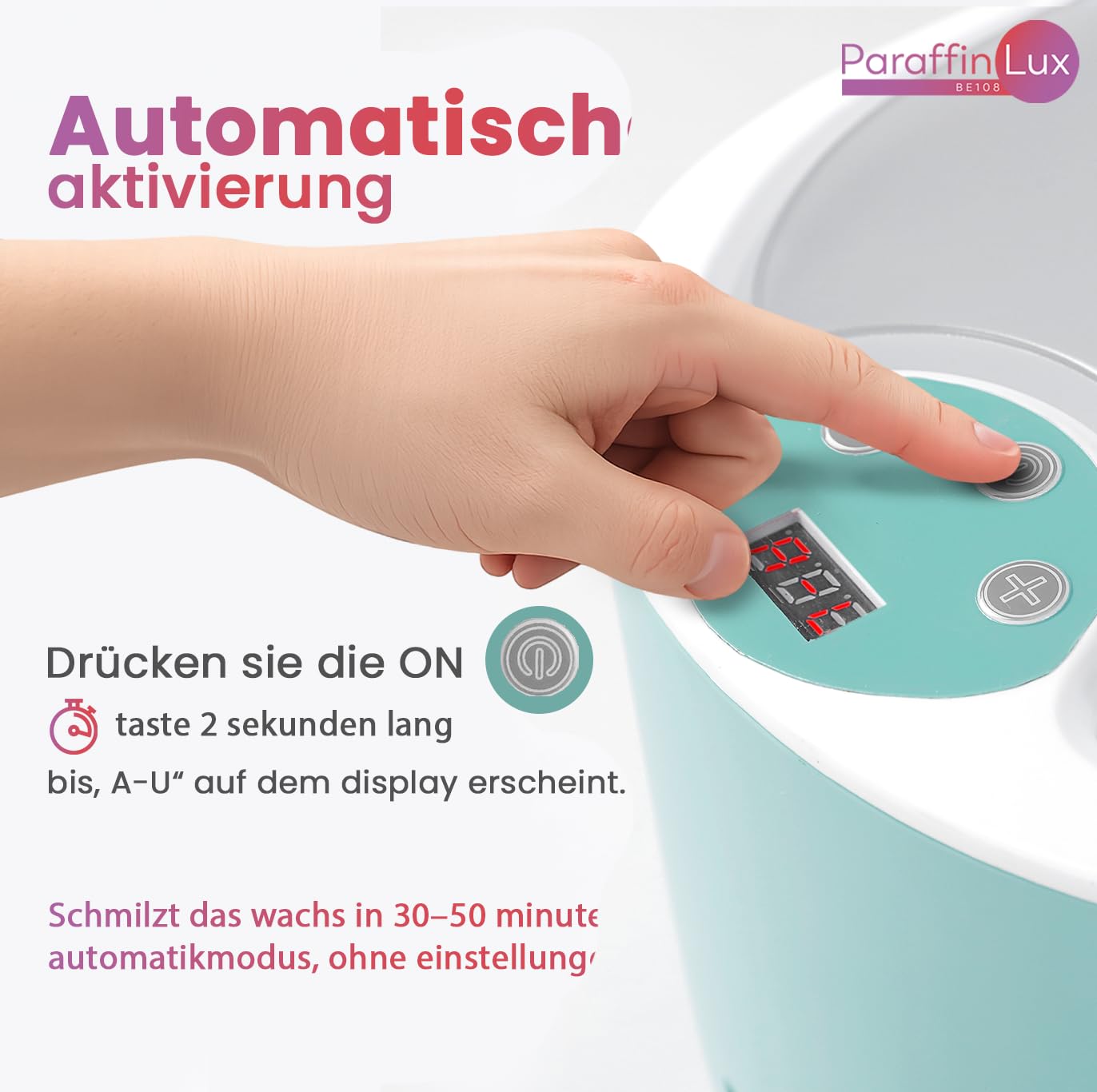 Paraffinbadwärmer für Hände und Füße. Thermotherapie, Muskelschmerzen, Arthritis, ästhetische Anwendung und Verbrauch der Hautfeuchtigkeit. Schnellaufheizung 40 min. Fassungsvermögen 5 L. BE108 (Grün)