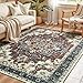 Carpelux 5x7 Area Rugs for Living Room, Machine Washable Non Slip Carpet, Vintage Floral Aesthetic Rug, Dining Home Decor, Rosewood Red