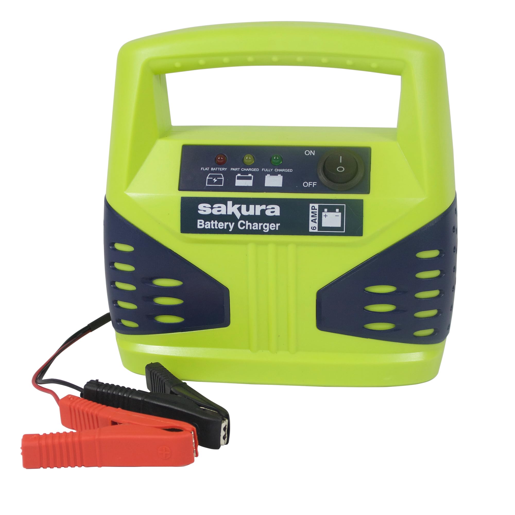 Sakura 6 Amp 12 V Car Battery Charger SS3630 â€“ For Vehicles Up To 1.8L / 1800CC - Lead Acid Batteries Capacity 15 Ah To 80 Ah