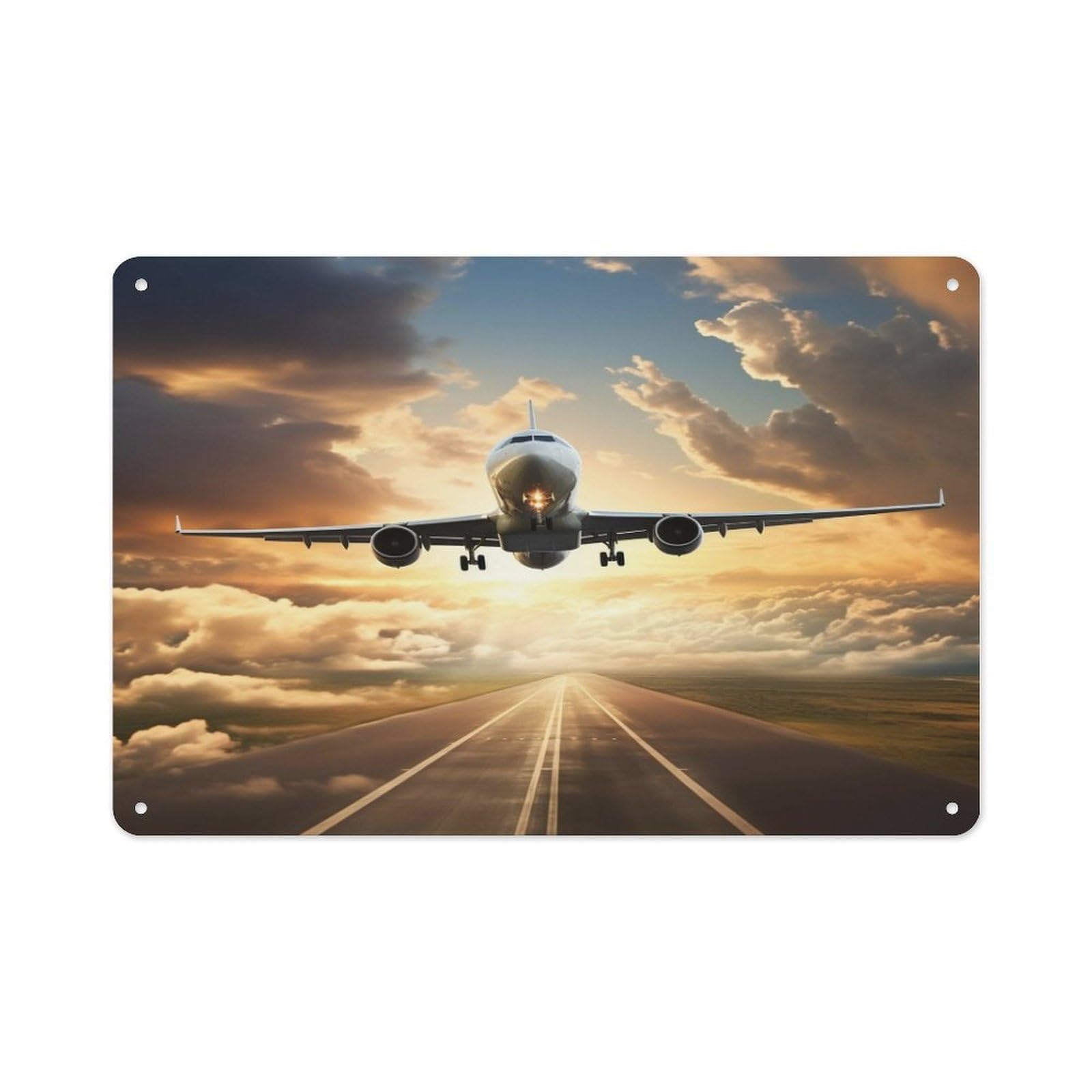 VstaDank Vintage Metal Sign Sublimation Aluminum Airplane Plaque Sign Weatherproof Art Decorative Wall Plate Boho Aluminum Wall Hanging Decor Retro Poster Plaque 8x12in