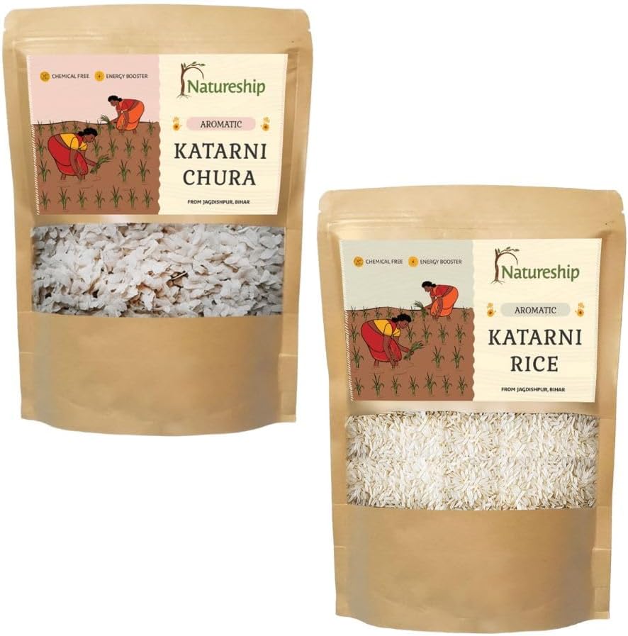 Natureship Poha & Katarni Rice Combo – Rich, Authentic Flavors of Bihar (1Kg Each)
