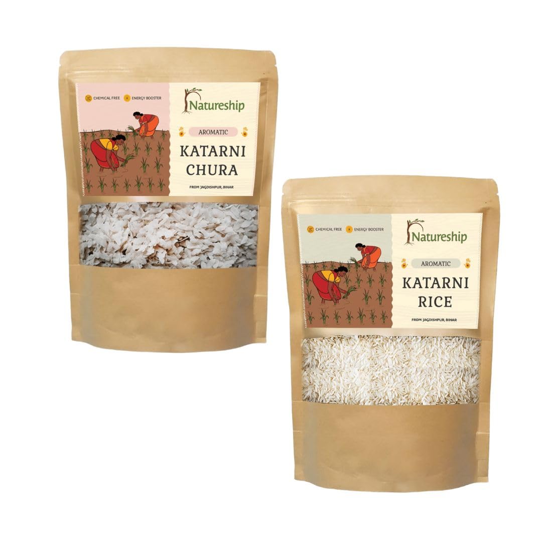 Natureship Poha & Katarni Rice Combo – Rich, Authentic Flavors of Bihar (1Kg Each)