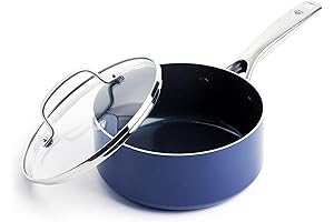 Blue Diamond Cookware Diamond Infused Ceramic Nonstick, 2QT Saucepan Pot with Lid