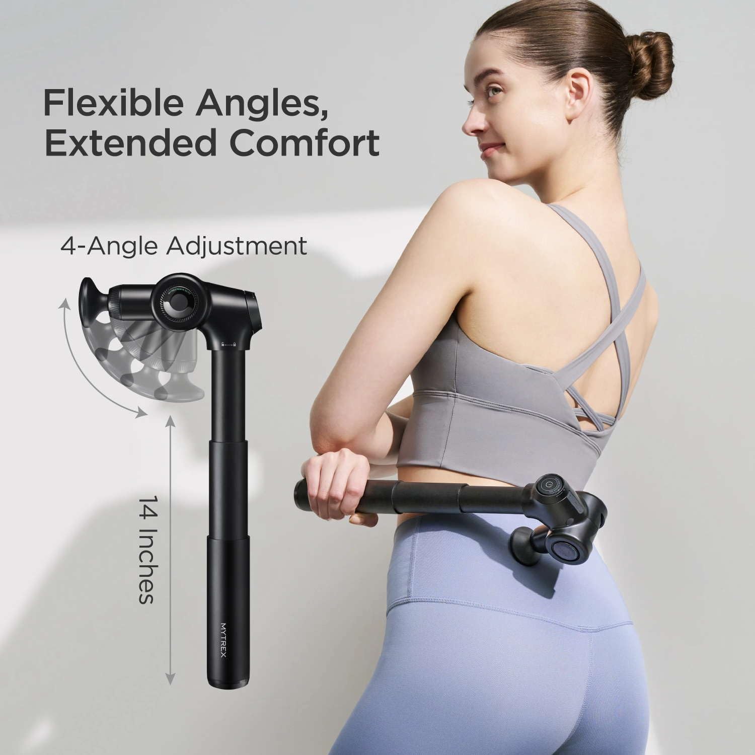 MYTREX Rebive EX FIT Pistolet de Massage Musculaire Noir avec 6 Niveaux d'Intensité et 5 Têtes Interchangeables. Appareil Électrique Professionnel pour Soulagement Musculaire Profond