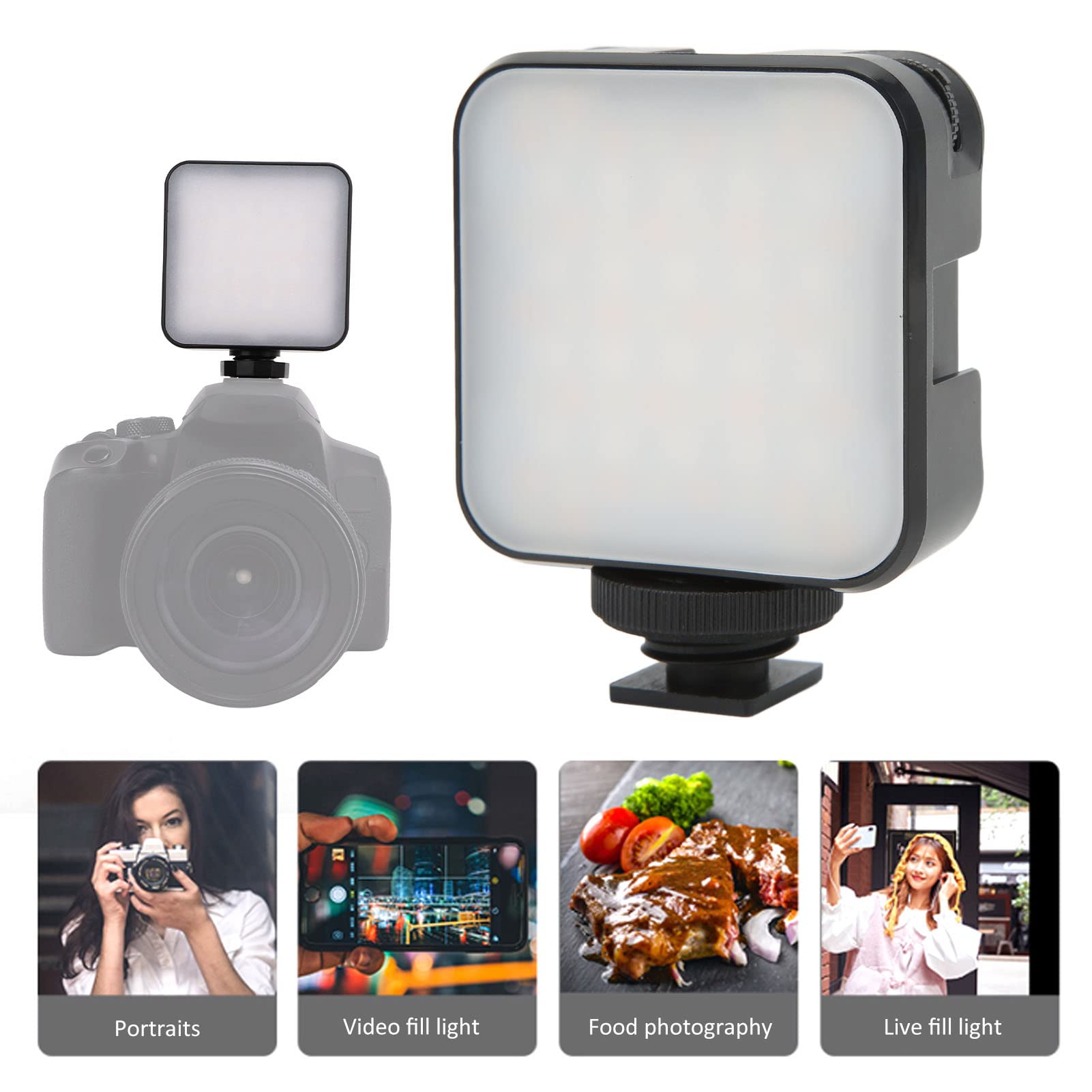 Bewinner Lampe Vidéo RVB, Lumière de Photographie Couleur 360° 2500‑9000K avec 3 Supports de Chaussures Froides, Caméra LED Portable avec écran pour Vidéoconférence/Prise de Vue