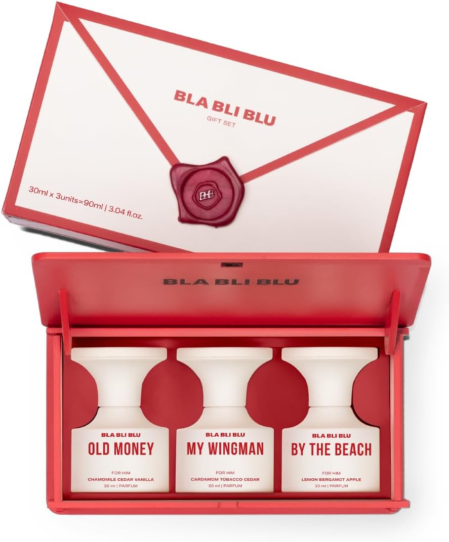 BLA BLI BLU Perfume Gift Set for Men 3x30ml Long-Lasting Parfum Fragrances - better than EDP, EDT & EDC Old Money, By the Beach and My Wingman Woody, Musky Perfume For Man 90 ml (Pack of 1)