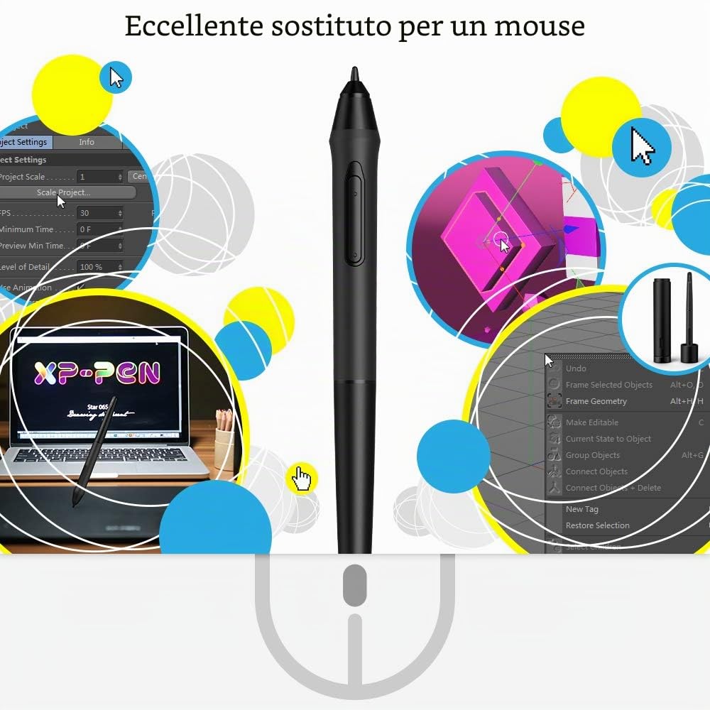XP-Pen P05 Penna passiva P05 tavolette Grafica a Batteria Stilo passivo Stylus Pen Solo per G640S, Deco 03