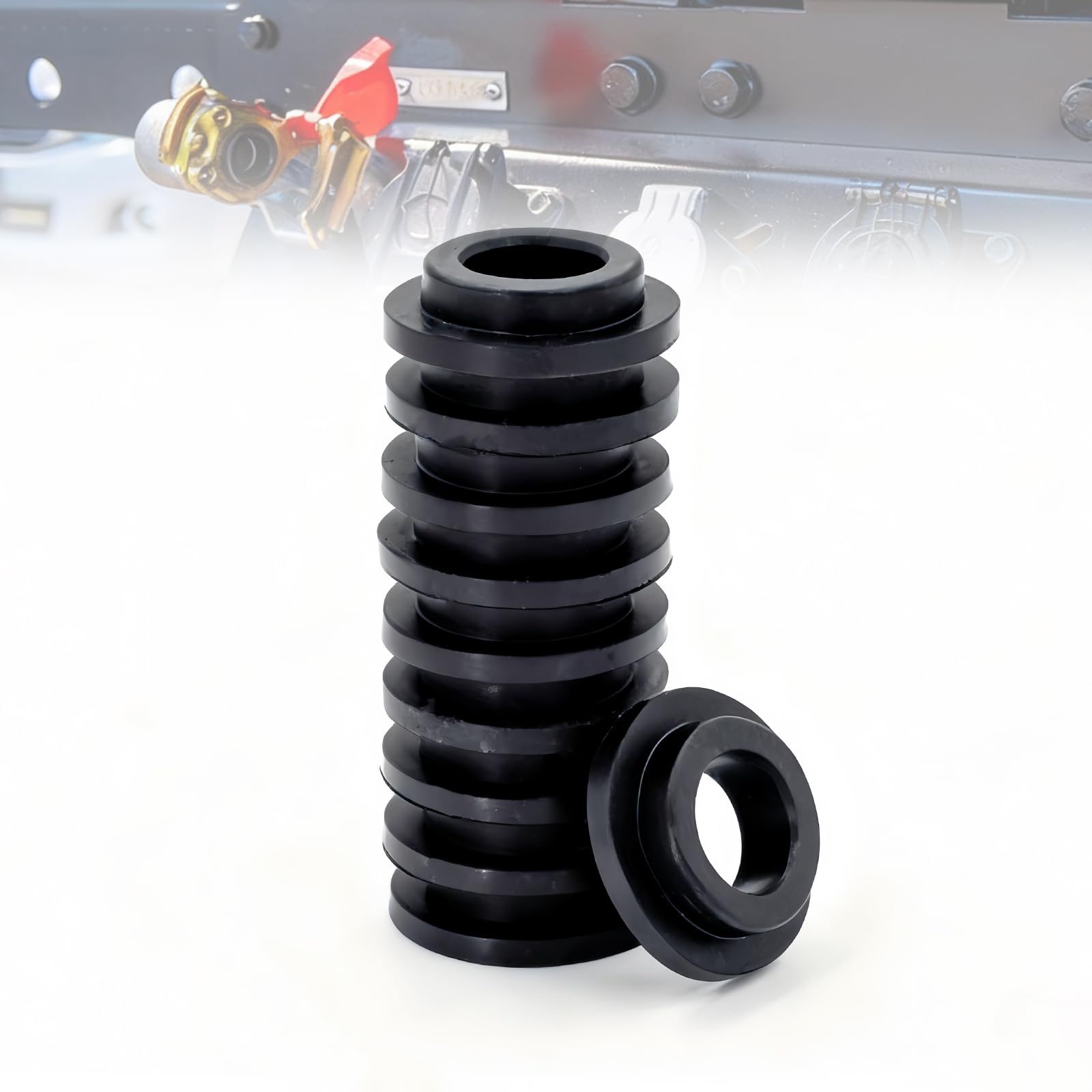 10 guarnizioni di ricambio 8975500204 – Kit guarnizioni per connettori freno trattore rosso/giallo – Compatibile con WABCO e Van HOOL 637402730 – Set di guarnizioni freno a doppia linea