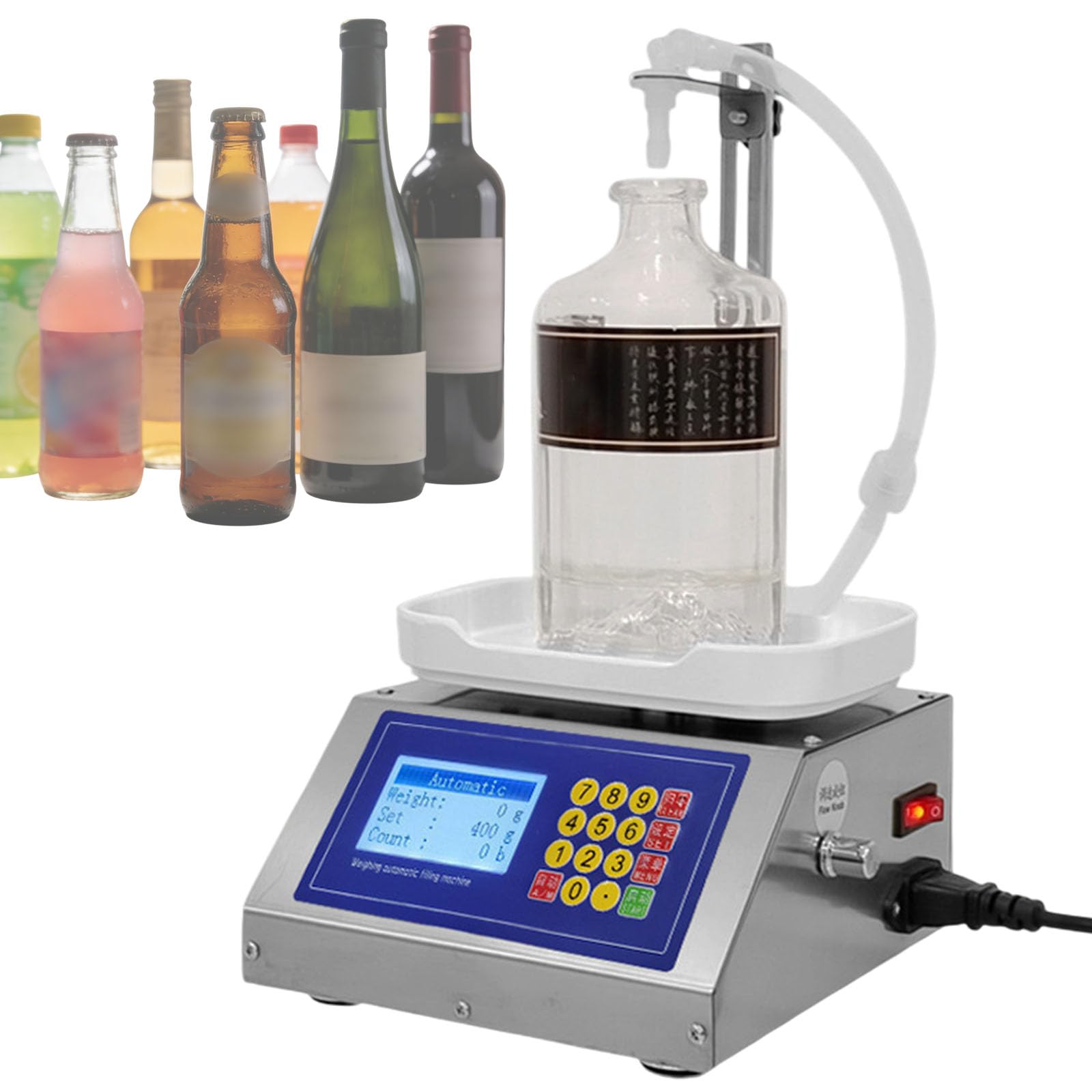 Enpvneer Liquid Filling Machine, 8g-3kg Digital Bottle Filler For Beverages