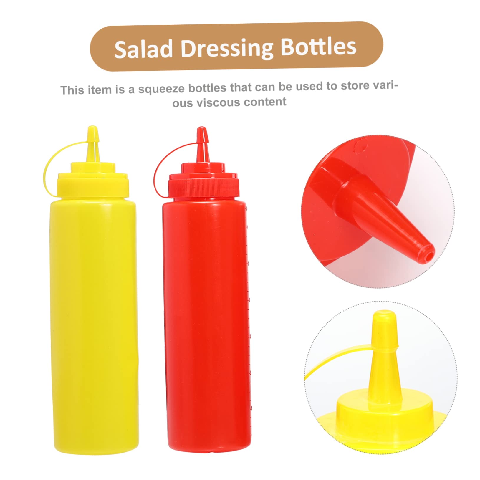 MAGICLULU 8Pcs Ketchup Squeeze Bottles Practical Plastic Sauce Dispensers for Ketchup Mustard Salad Dressings Food Grade Leak