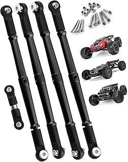 Rcarmumb RC Aluminum Turnbuckles Upgrades Part for ARRMA 1/8 Kraton 6S BLX Outcast 6S BLX Talion 6S BLX,5PCS Alloy Aluminum Turnbuckles Set Upgrades Part,Black