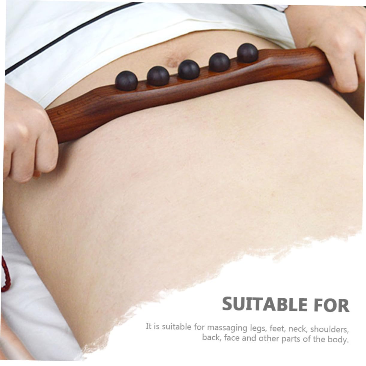 2 Stück rollender Stock Werkzeug Bob Muskel Zurück Schulter Akupunkturpunkt-Massagegerät Massagestab Massagestange für den Körper Körperkratzer Buche Brown
