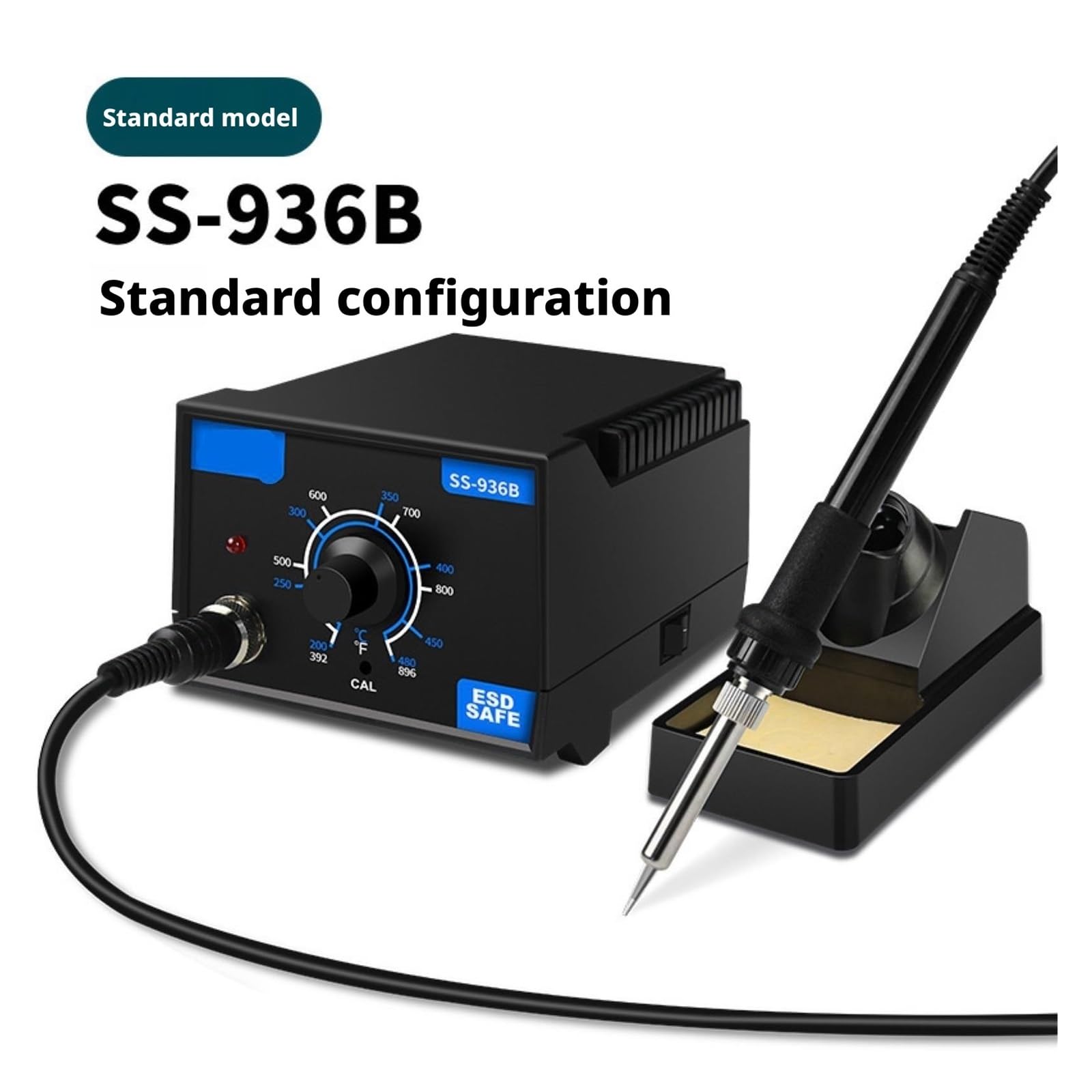 Estación de soldadura, Kit de soldador temperatura ajustable 936A, pluma soldadura por calor rápido para reparación PCB teléfono