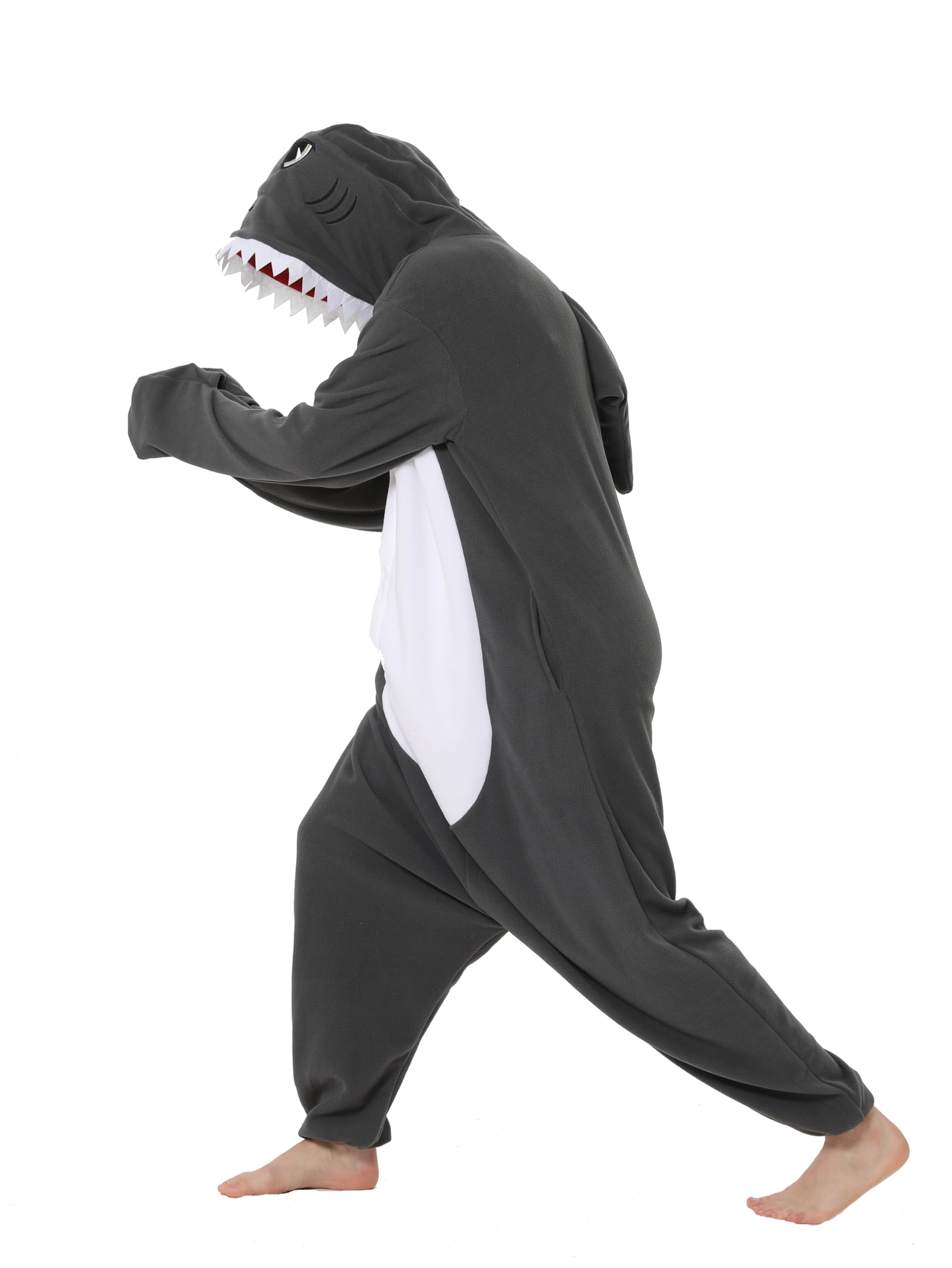 Tuta intera da adulto, squalo, costume da animale, pigiama per Halloween, Natale, tuta da donna e uomo, unisex, per carnevale