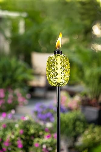 Miniatura 2 de TIKI Green Brand 117095 - Antorcha convertible de cristal, piña, iluminación decorativa para exteriores, césped, patio, jardín, 65 pulgadas