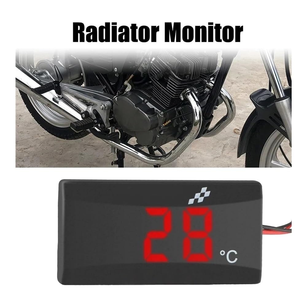 Display Velocità Termometro Per Moto Con Retrofit Serbatoio Acqua Senso 0~120°C Monitor Indicatore Rosso Blu Avviso 12V