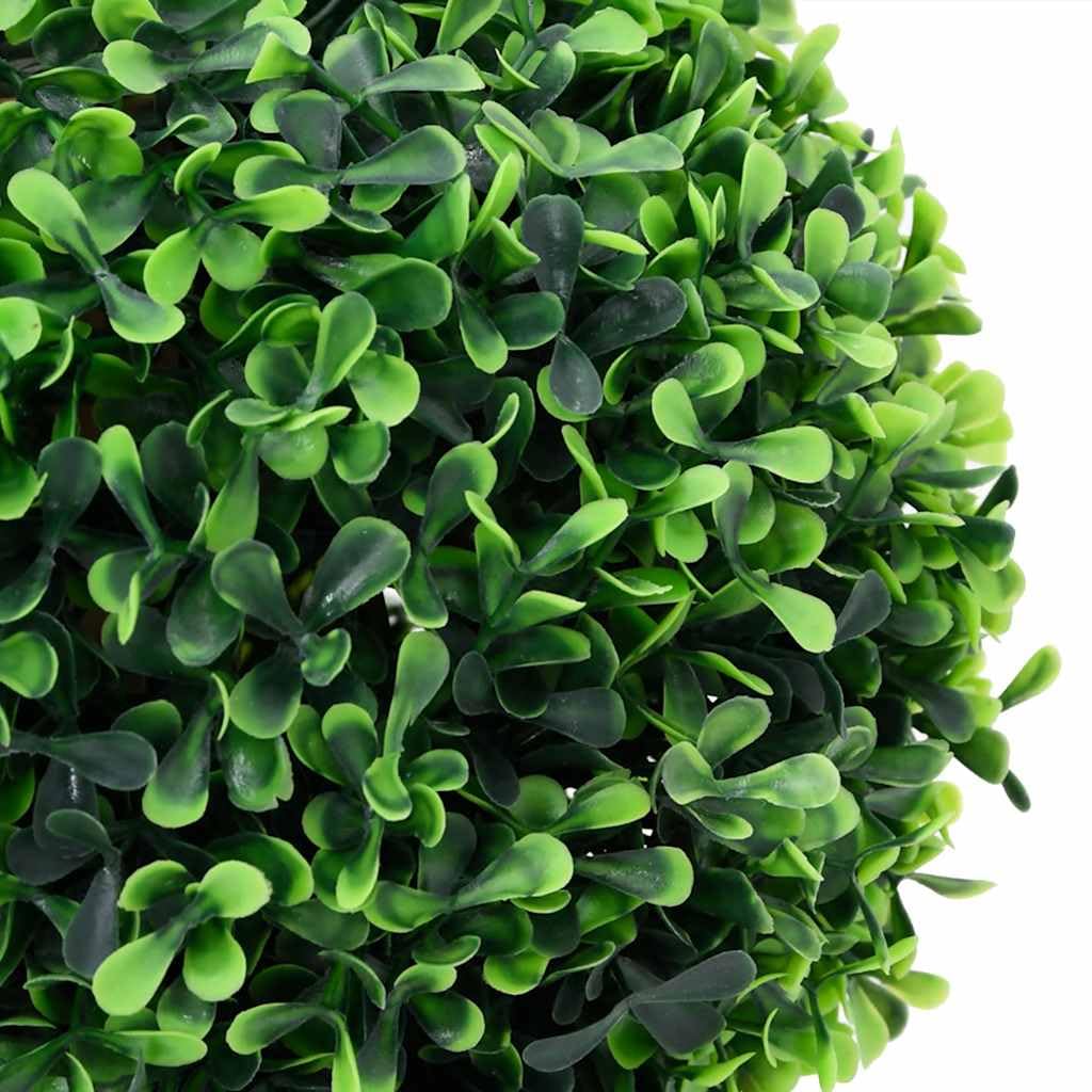 2 alberi di bosso artificiali con vaso, forma sferica, verde, 37 cm, in polietilene, resistenti alle intemperie, per soggiorno, ufficio, balcone e giardino, piante decorative facili da pulire