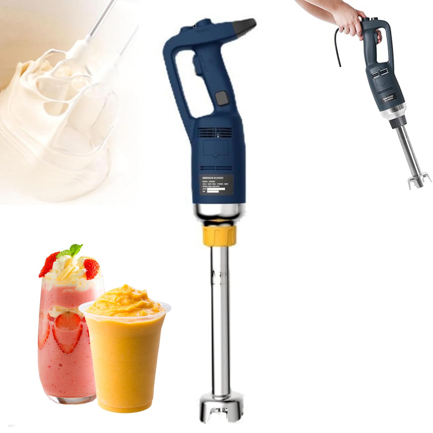 YXYLJOZ Heavy Duty Immersion Blender with Variable Speed and Locking Button for Smoothies and Soup, Easy to Clean