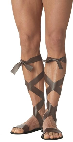 California Costumes Roman Sandals Gladiator Warrior Footwear for Men Costume Accessory for Halloween Theater Cosplay Historical Reenactments